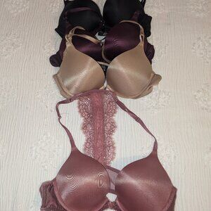 Victoria's Secret Bra Set - Black, Tan And Mauve